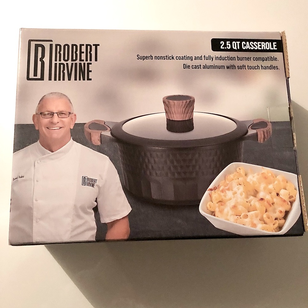 Robert Irvine 2.5qt Casserole Cookware Set, Black